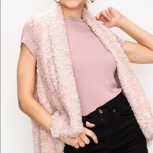 Pink faux fur vest